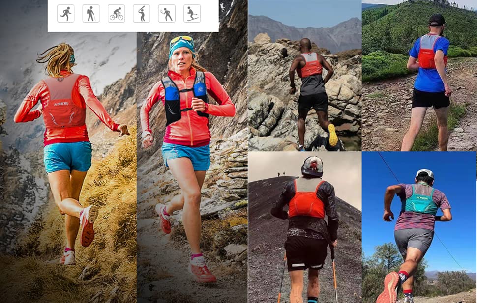 Lovtour Hydration Race Vest,2.5L Running Vest Lightweight Pack with 2 Soft Water Bottles Bladder for Marathoner Running Race Cycling Hiking Camping Biking