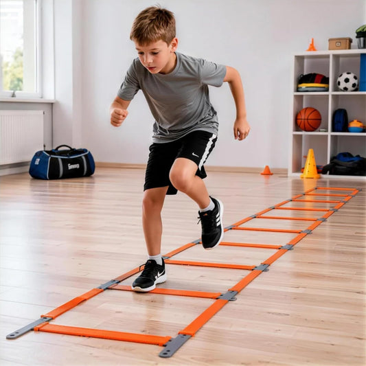Speed Ladder, Agility Ladder Speed Training Equipment, 2-in-1 Adjustable Hurdle Ladder for Soccer, Rugby, Fitness, Footwork and Agility Training